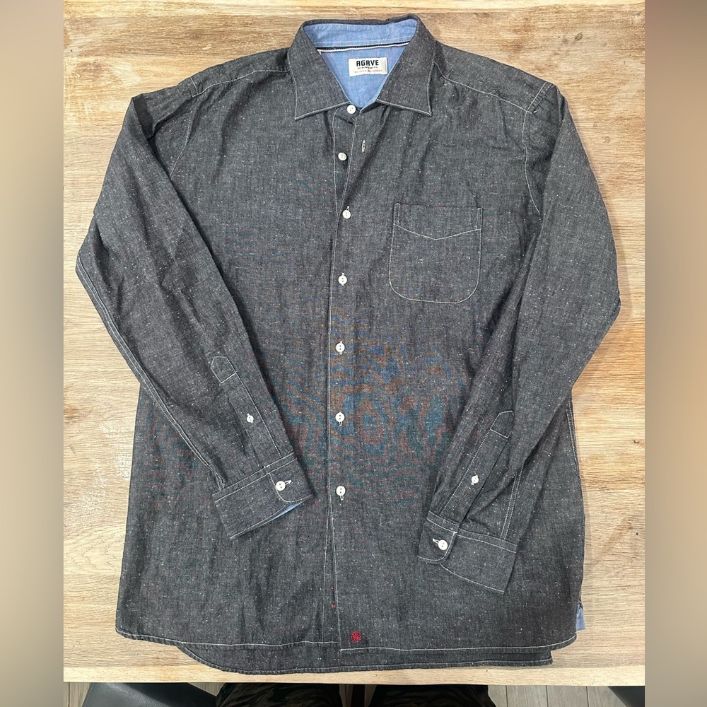 Men’s Agave Denim Grey Longsleeve Button Down Size XL
